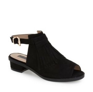 TOPSHOP Blinder Fringe Slingback Sandal Size 8